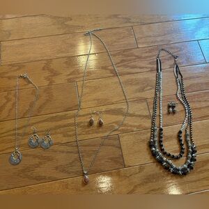 Bundle of necklaces with matching earrings EUC